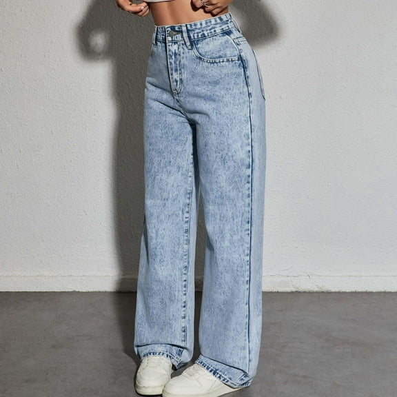 Girls' Jeans High Waist Wide-Leg Palazzo Denim Pants Pants for Teen Girls Cowgirl Pants 13-14 Years Girls Fashion