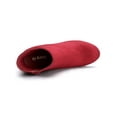 thumbnail image 4 of BLISSFUL STEP Women's Side Zipper Block Heel Ankle Boots Red 7, 4 of 8