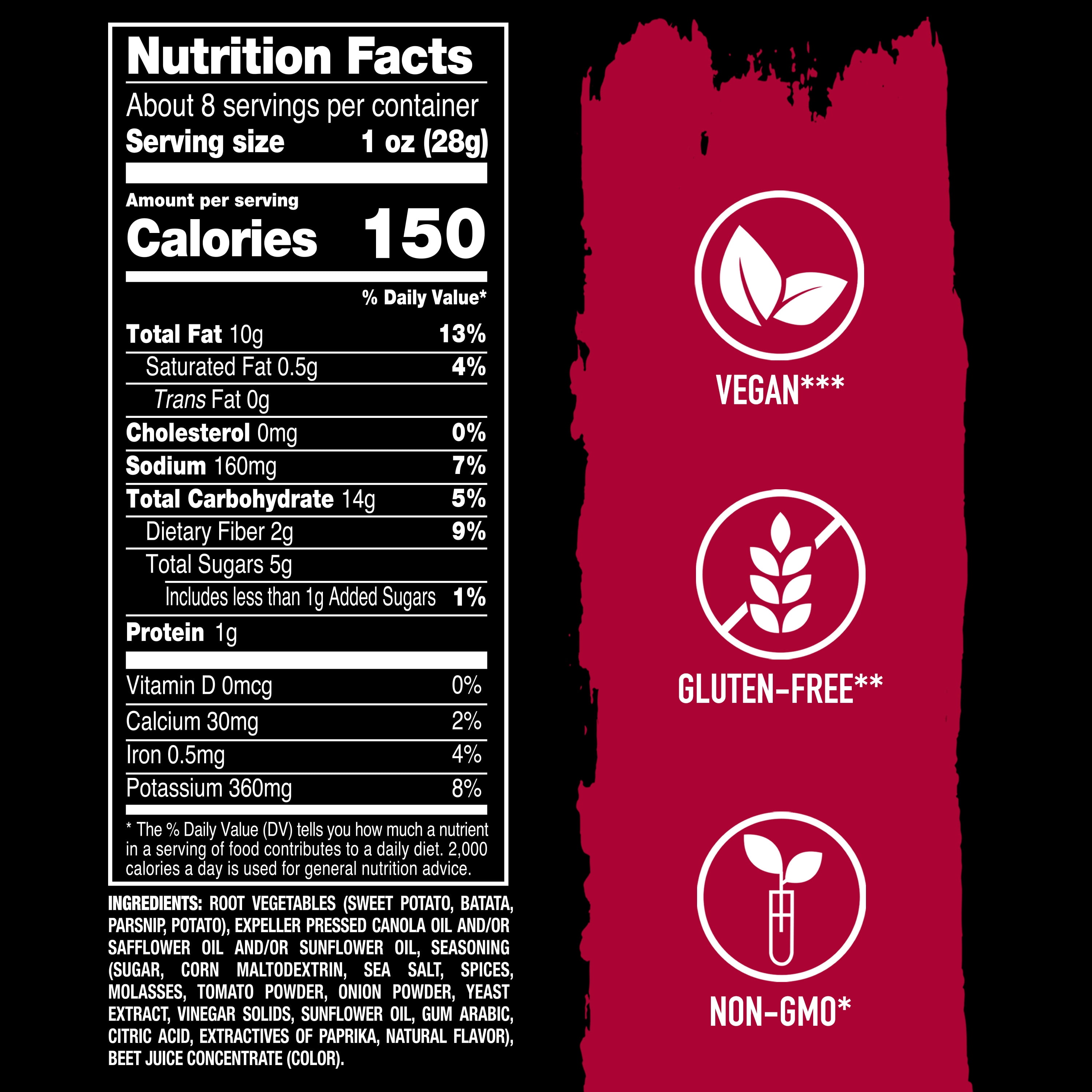 (2 pack) TERRA Sweet & Smoky BBQ Vegetable Snack Chips, Sharing Size, 8.2 oz