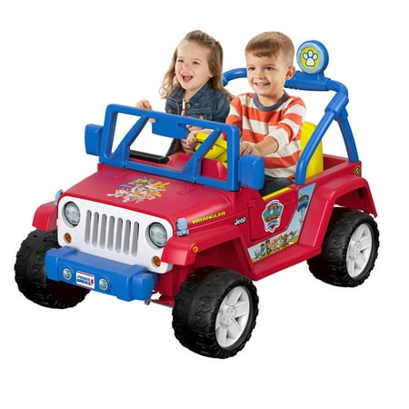 Power Wheels Paw Patrol Jeep Wrangler Red and Blue 12V Ride On Vehicle