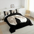 thumbnail image 3 of jejeloiu Safari Wolf Full Size Comforter Sets,Howling Wolves Bedding Comforter Set,Earth Moon Bedding Sets For Boys,Lightweight Room Decor Reversible,3pcs, 3 of 8