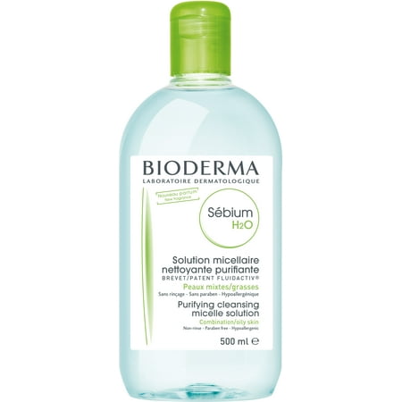 H2o Micelle Solution - Bioderma Sebium H2O Micellar Cleansing Water and Makeup Remover Solution for Combination to Oily Skin - 16.7 fl. oz.