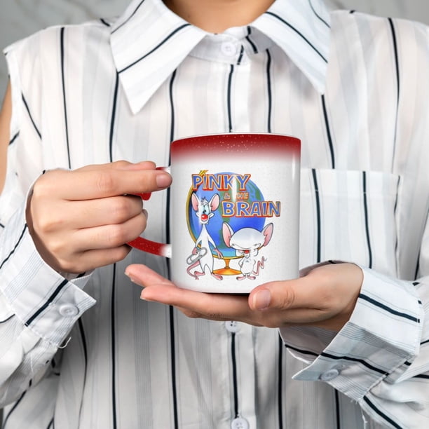 Pinky & The Brain Character The Brain Taza De Café De Cerámica, Tazas De Regalo Novedosas Para Café, Té Y Bebidas Calientes, 325 Ml, Color Blanco
