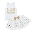 thumbnail image 5 of DPOIS Baby Girls First Birthday Party Outfits Sleeveless Top with Shiny Polka Dots Tutu Skirt, 5 of 6