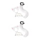 thumbnail image 4 of Qarigey 3x conjunto de orejas y cola de zorro de peluche para mujeres y niñas, conjunto de gargantilla con cuello y cuello 2piezas blanco, 4 of 6