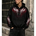 thumbnail image 3 of Men Women Y2K Zip Up Hoodie Gothic Graphic Grunge Emo Alt Baggy Hooded Sweatshirt Punk Streetwear, 3 of 5