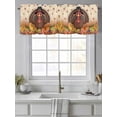 thumbnail image 4 of Thanksgiving Valances for Windows Fall Turkey Pumpkin Maple Leaf Vegetable Rod Pocket Curtains Valance Short Window Treatment Drapes for Living Room, Bedroom Bathroom 60"&nbsp;W x 18" L, 4 of 5