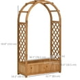 thumbnail image 3 of Outsunny Raised Garden Bed with Arch Trellis Outdoor Planter Box, Brown, 3 of 9