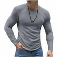 thumbnail image 3 of VBTAPA Waffle Long Sleeve Shirts for Men Slim Fit Stretch Workout Shirt Lightweight Textured Knit Thermal Underwear Tops Gray L, 3 of 7