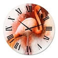 thumbnail image 2 of Designart 'Portrait Of Pink Flamingo Ii' Farmhouse Wall Clock, 2 of 5