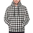 thumbnail image 4 of Bingfone Houndstooth Black And White Men'S Drawstring Hoodie Long Sleeve Pocket Sweatshirts-Small, 4 of 9