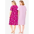 thumbnail image 2 of Dreams & Co. Plus Size 2-Pack Short-Sleeve Sleepshirt, 2 of 6
