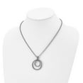 thumbnail image 4 of Chisel Stainless Steel Antiqued Polished & Textured w/CZ Circle 18in Necklace, 4 of 5