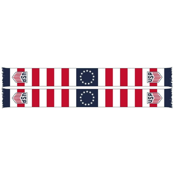 White/Red USMNT Colonial Logo Soccer Scarf