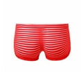 thumbnail image 3 of HUPOM Men'S Underwear Underwear For Men Pack Low waist Drop Waist Striped Boxer Briefs Red L, 3 of 3