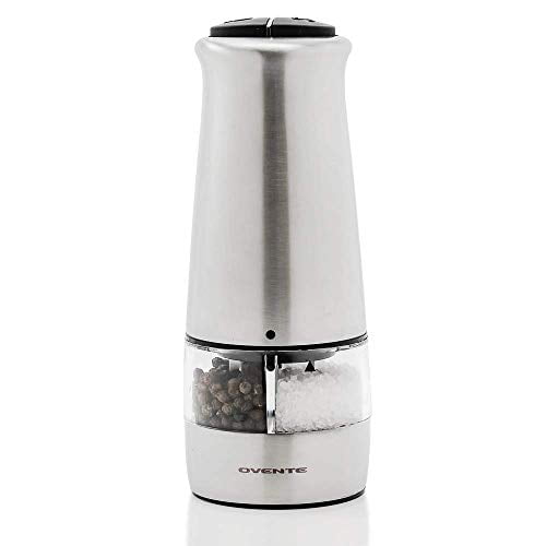 SpiceSurge Electric Salt and Pepper Grinder - One-Click Precision,  Stainless Steel Finish, Customizable Coarseness - Vysta Home