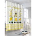 thumbnail image 3 of Funny Gnome Shower Curtain, with Lemon Rustic Yellow Checked Waterproof Shower Curtain Set with 12 Hooks Lightweight Washable Fabric Shower Curtains for Bathroom 72x78 Inches, 3 of 6
