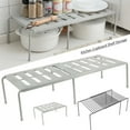 thumbnail image 2 of Retractable Kitchen Shelf Multifunctional Expandable Stackable Sliding Rack Space Saving Home Cabinets Tableware Organizer Rack, 2 of 9