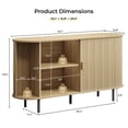 thumbnail image 3 of ROGALIS 55" Buffet Sideboard Cabinet with Storage, Modern Fluted Cabinet with Sliding Doors & Adjustable Shelf, Coffee Bar Accent Cabinet for Kitchen, Dining Room, Entryway, Oak, 3 of 6