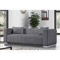 thumbnail image 3 of Pemberly Row 2-PC Living Room Furniture Velvet Fabric Sofa+Armchair Set-Gray, 3 of 9