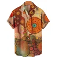 thumbnail image 1 of Summer Men's Shirts Colorful Graffiti 3D Printing Hawaiian Shirts Single Row Button Short Sleeves Men's Trend Loose Tops, 1 of 5