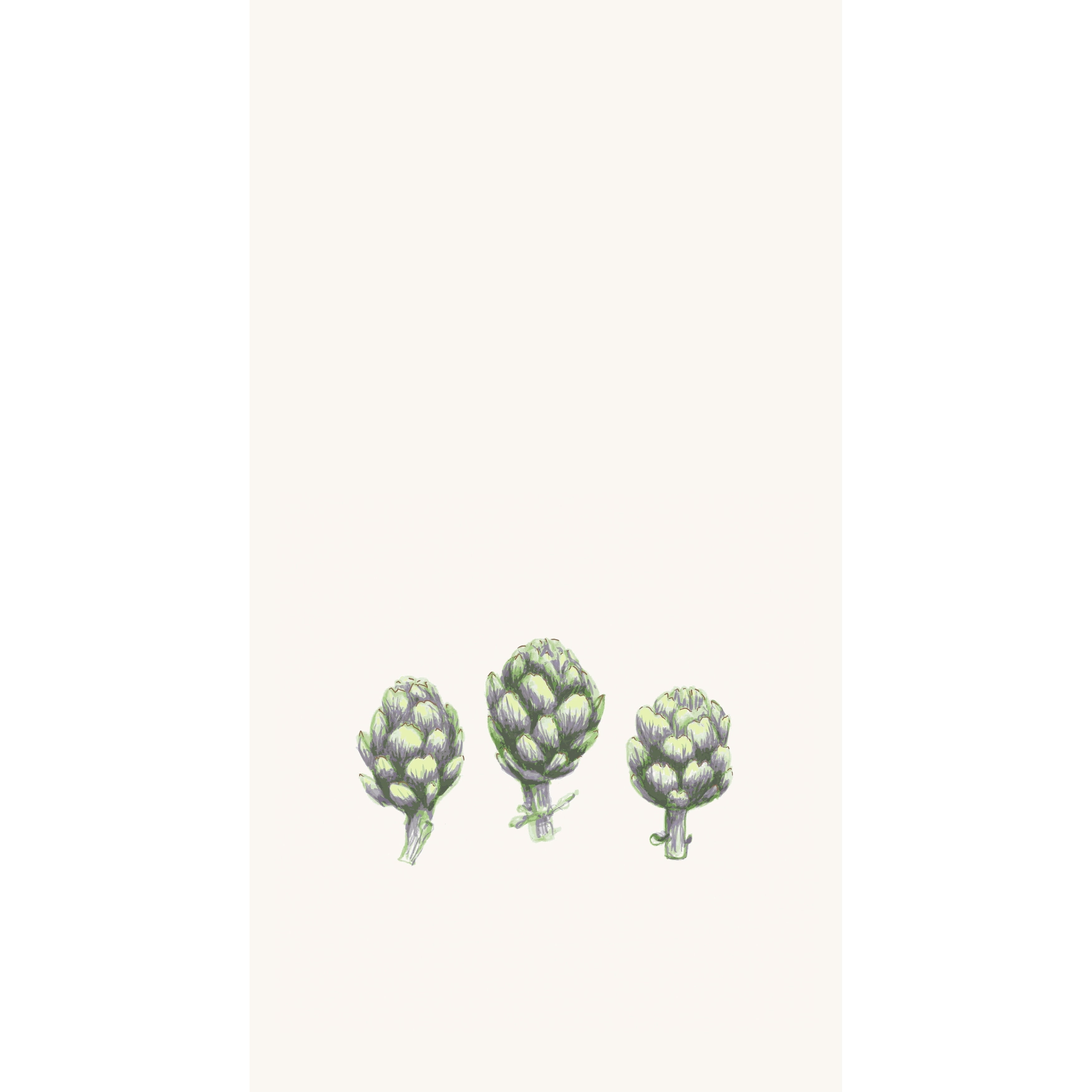 Simply Daisy, 16 x 25 inch, Artichoke Kitchen Towel, Off-White