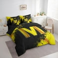 thumbnail image 3 of Manfei Boys Girls Letter Monogrammed M Bedding Comforter Set 7-Piece,Sport Baseball King Bedding Sets,Graffiti Splash Ultra Soft Bed Sheets,Ultra Soft Home Decor,Reversible, 3 of 8