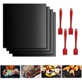 thumbnail image 1 of Non-Stick Grill Mat Set, Flavor Intact & Grill Marks, Reusable & Dishwasher Safe, Heat Resistance, Easy Clean, Multipurpose for Any Grill or Oven (4 Pieces, Black), 1 of 5