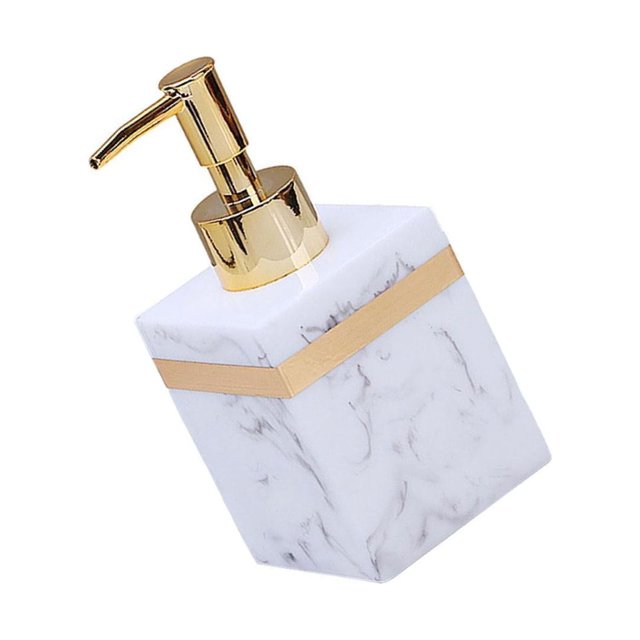 Ruiboury Distributeur de Savon en Résine Réutilisable pour Table Cuisine Douche Shampoing Salle de Bain Blanc 250 ml 2 Ensembles