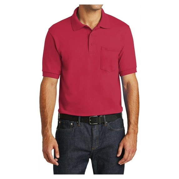 Mafoose Men Core Blend Polo Male Knit Pocket Shirt Red S