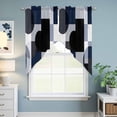thumbnail image 6 of Navy Blue Black Kitchen Window Curtains, Swag Curtains Valance for Bedroom Living Room Bathroom, Art Modern Abstract Geometric Rod Pocket Window Treatment Curtain Block Drapes 2 Panels 36"x36", 6 of 9