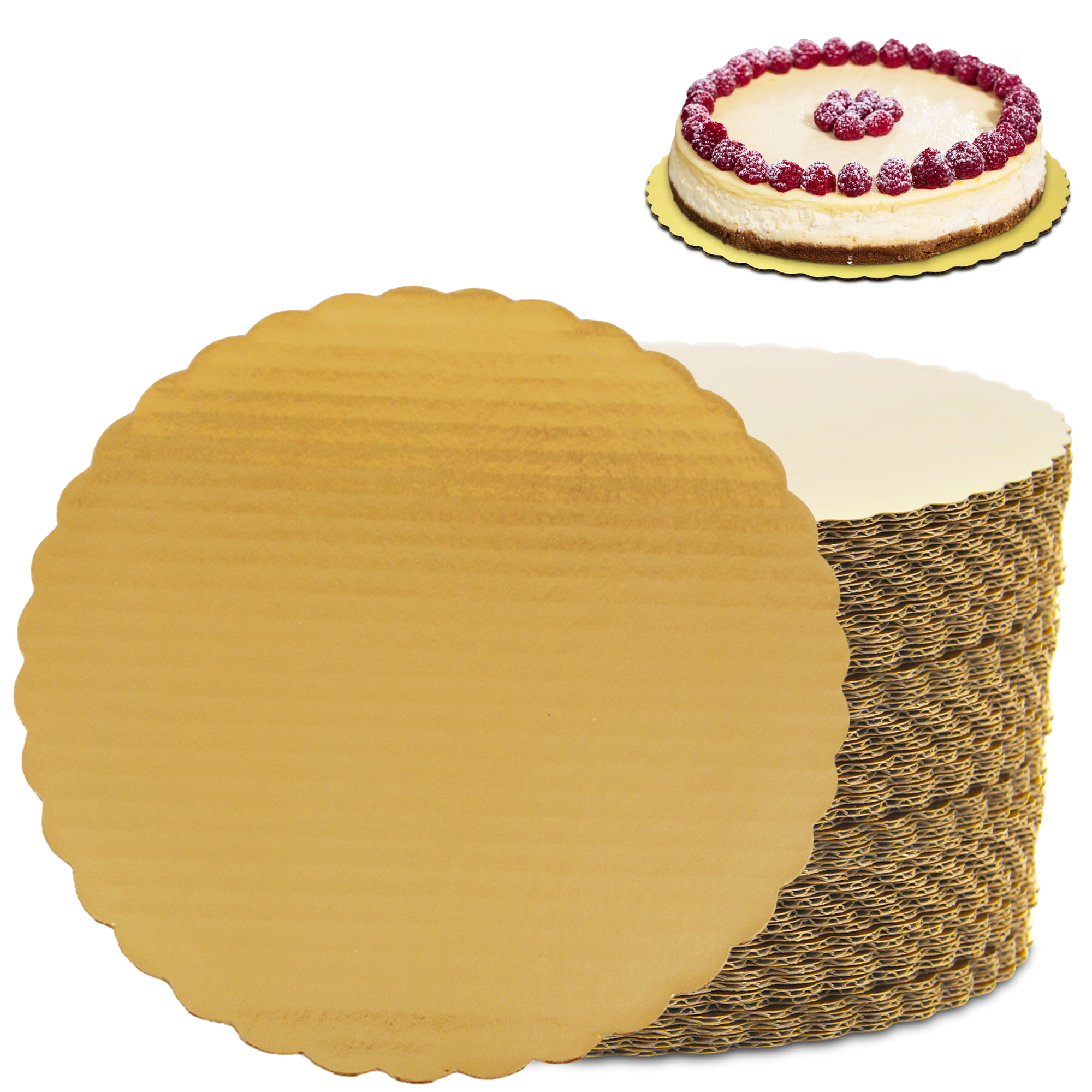 9" Round Greaseproof Coated Cake Circle Boards 100/Ca Corrugated Bright White 