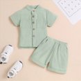 thumbnail image 2 of TOWED22 Toddler Baby Boy Baseball Outfit Letters Short Sleeve T-shirt Top Elastic Waist Shorts Set Summer Clothes 2Pcs(Green,3-4 Y), 2 of 9