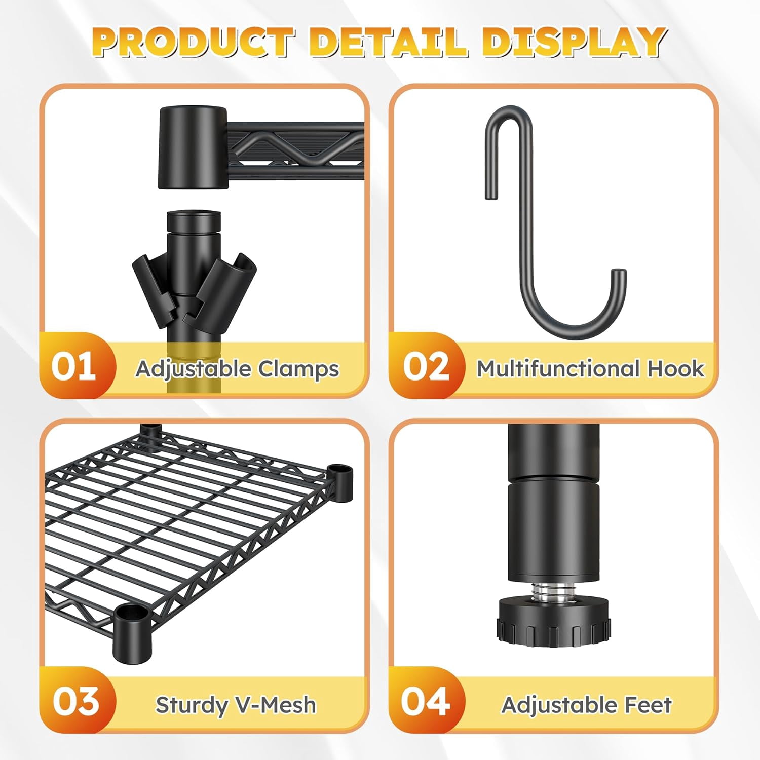 ZYPPP 3Tier Mini Fridge Shelf with Storage for Dorm Adjustable Shelving Metal Storage Shelves Rack Mini Fridge and Microwave Stand for College Rooms Kitchen, Office, 65.36Hx18.1Dx26.38W, Black