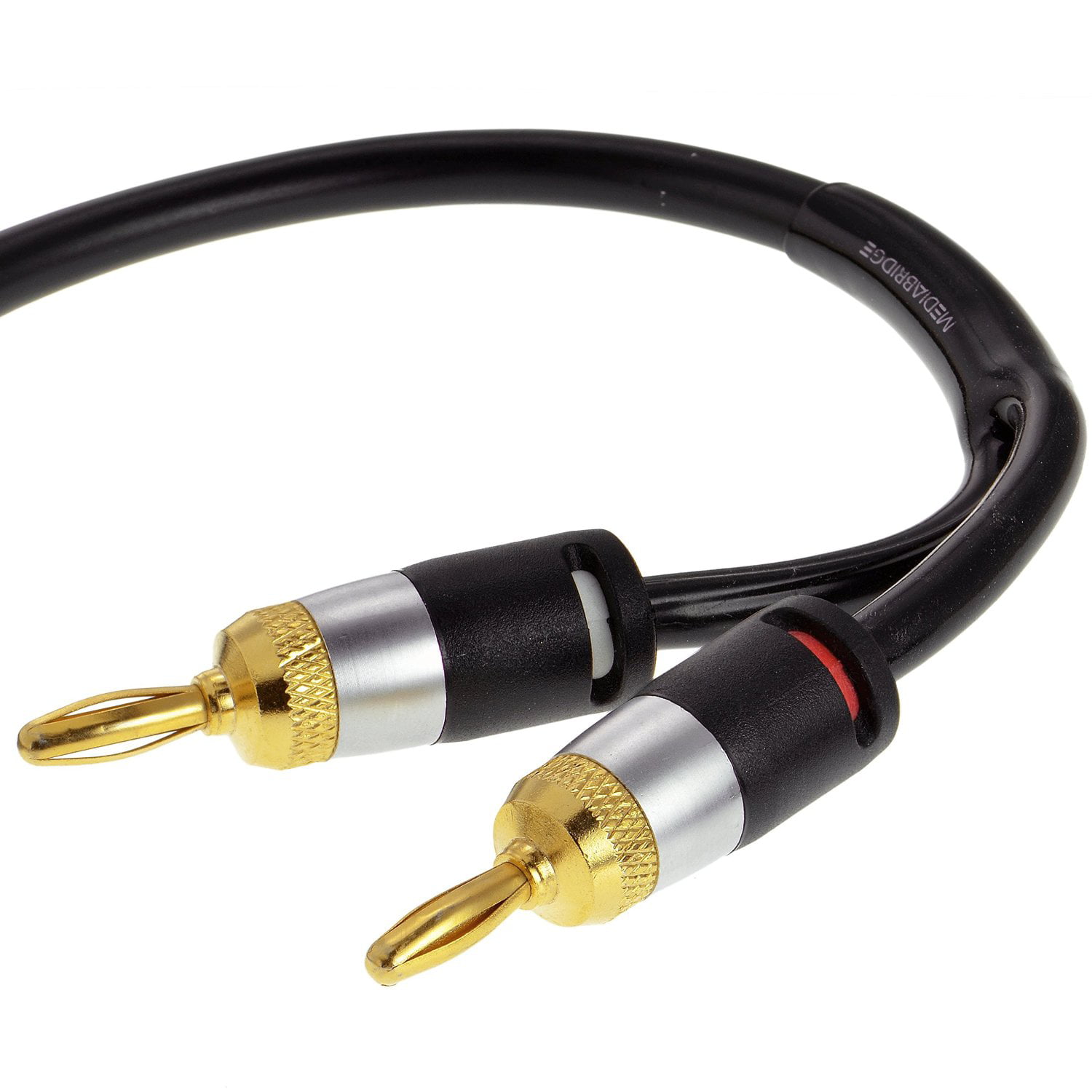 Belden Pure Copper Wire Speaker Cable 2/2 Gold Plated Banana Plugs Pair 4 Ft. 