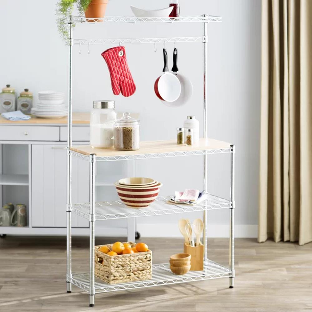 UBesGoo Baker's Rack with Food Safe Removable Wood Cutting Board for