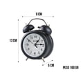 thumbnail image 3 of Reloj Despertador Campana Retro Analógico Estilo Vintage Alarma Decorativo Retro Retroiluminación (Negro), 3 of 11