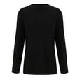 thumbnail image 3 of Stichou Women's Casual Long Sleeve Sweaters Loose Crewneck Knit Solid Pullover Sweater Jumper Tops Black L, 3 of 5