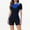 Blue, variant on QHFBli Womens Athletic Boyleg One Piece Swimwear Pro Swimsuit with Zipper Bathing Suit Training