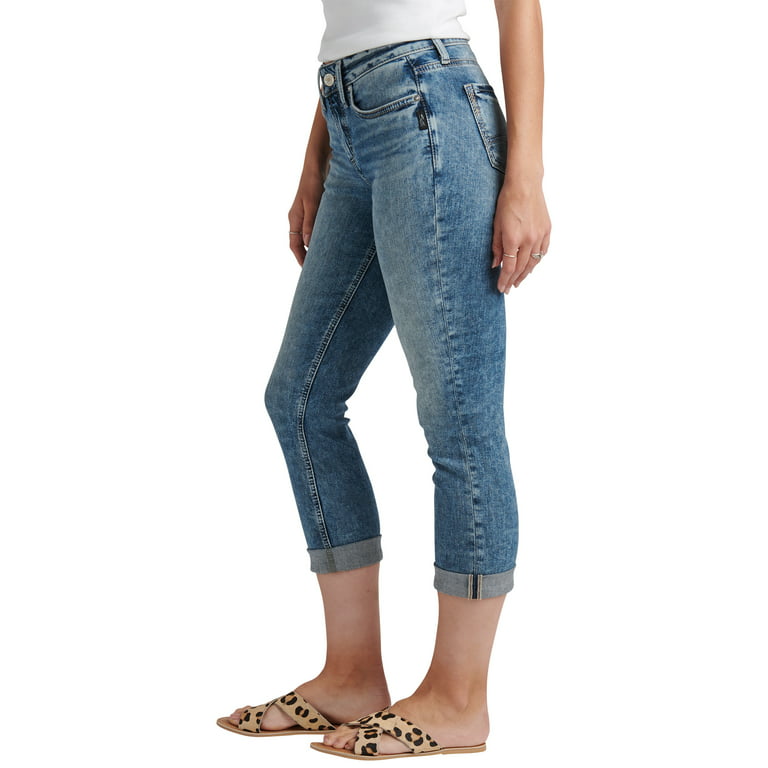 Silver Jeans Co. Women's Suki Mid Rise Capri, Waist Sizes 24-36