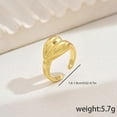 thumbnail image 2 of Brass Cuff Rings for Women Heart Inner Diameter: 16mm~18mm, 2 of 2