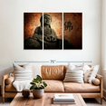 thumbnail image 2 of Elephant Stock Grunge Buddha Wall Art - Horizontal Multi Panel Canvas - Living Room Wall Decor - Religion And Spirituality Multi Panel - Gray And Brown Decor - 57" x 36", 2 of 8