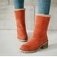 thumbnail image 5 of Botas de nieve de gamuza con tacón grueso hasta media pantorrilla de estilo europeo y americano para otoño e invierno, zapatos de algodón de talla grande 43, 5 of 6