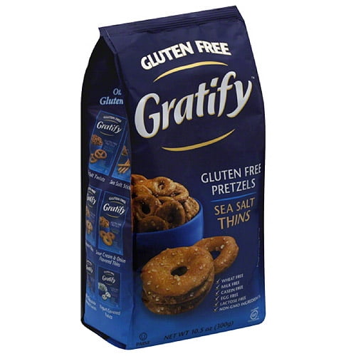 Gratify Sea Salt Thins Gluten Free Pretzels, 10.5 oz, (Pack of 6) by Generic