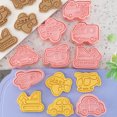 thumbnail image 4 of Juego de moldes para vehículos, 8 piezas, moldes para galletas en relieve con estampado de vehículos, adecuados para fiestas de cumpleaños infantiles, 4 of 5