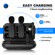 TIKBBRMG Microphone for iPhone iPad Android Professional Wireless Lavalier Lapel Mini Microphone, Charging Case with Adapter Included Noise Reduction Plug,Podcast Microphone for Interview Video Vlog