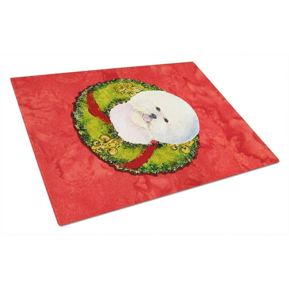 Caroline's Treasures Bichon Frise Glass Cutting Board Large