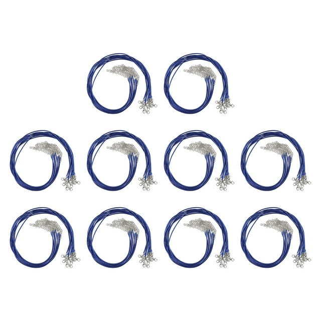 100pcs Waxed Necklace Cord Adjustable Length DIY Production Rope Necklace for Jewelry Making Dark Blue