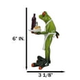thumbnail image 2 of Green Toad Frog Butler Waiter With Wine Glass Bottle And Bread Tray Figurine 6"H, 2 of 8