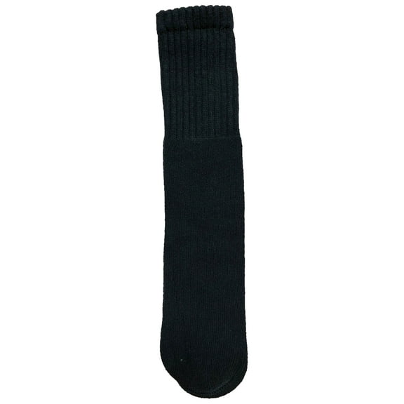 Mens Wholesale King Size Cotton Tube Socks - 24 Inch Black Athletic Tube Socks - 13-16 - 12 Pack
